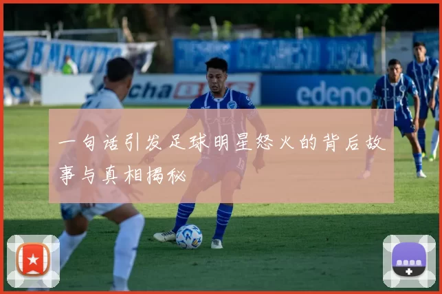 一句话引发足球明星怒火的背后故事与真相揭秘